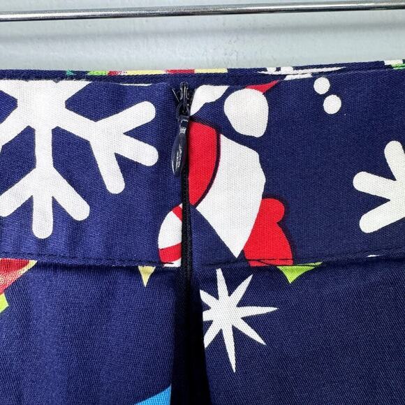 Christmas Santa Snowman Pleated A-Line Flared Knee Length Skirt Women's Size 3XL - Picture 10 of 12